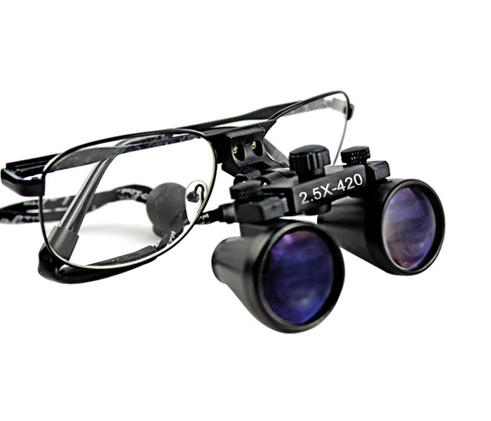 แว่นตาทางการแพทย์ขนาดกำลังขยาย 2.5X กรอบโลหะระยะปฎิบัติการ 420 มิลลิเมตร